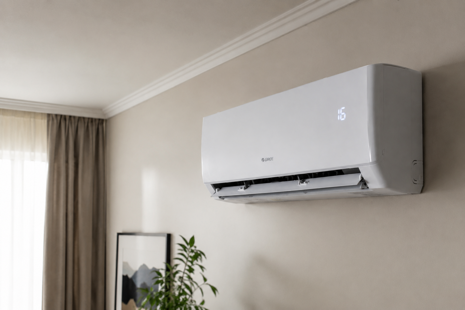 Кондиционер Gree Pular Eco R32 GWH12AGBXB-K6DNA4C в интерьере